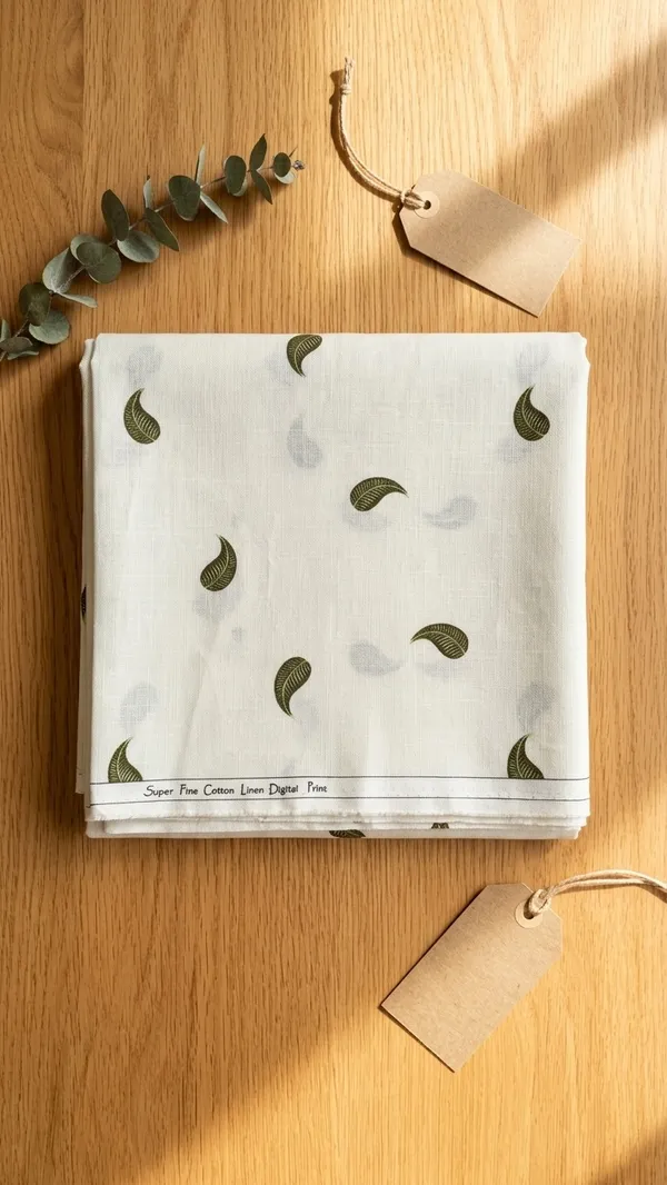 Tilak_Leaf_Green-Premium_Cotton_Linen_Digital_Print_Fabric