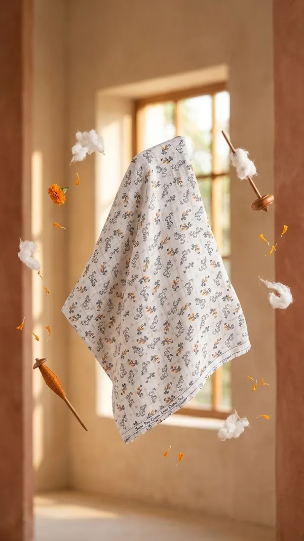 Cute_Plant_Checks-Premium_Cotton_Linen_Digital_Print_Fabric