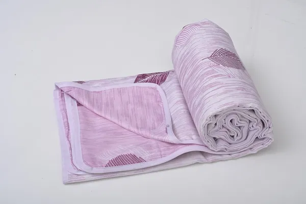 Pink_100%_Cotton_Cambric_Ac_Dohar_With_Leaf_Pattern