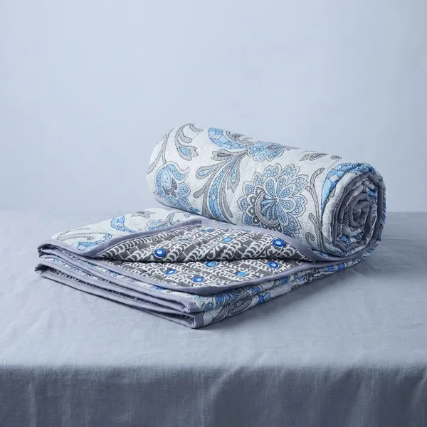 White_And_Blue_100%_Cotton_Cambric_Ac_Dohar_2026_Edition