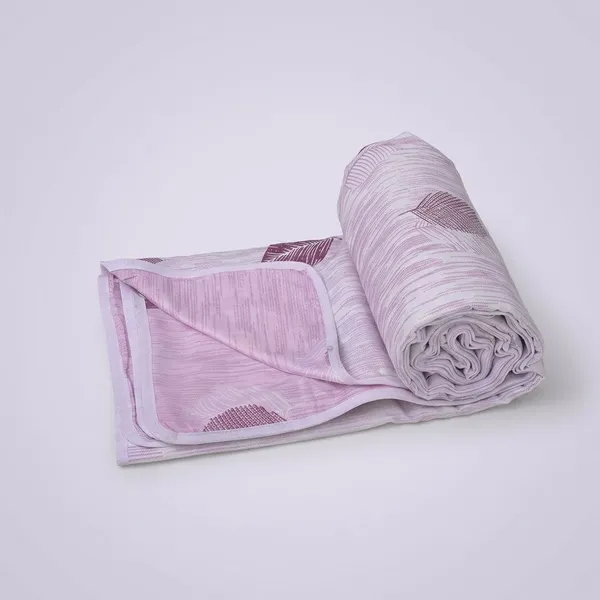 Pink_100%_Cotton_Cambric_Ac_Dohar_With_Leaf_Pattern