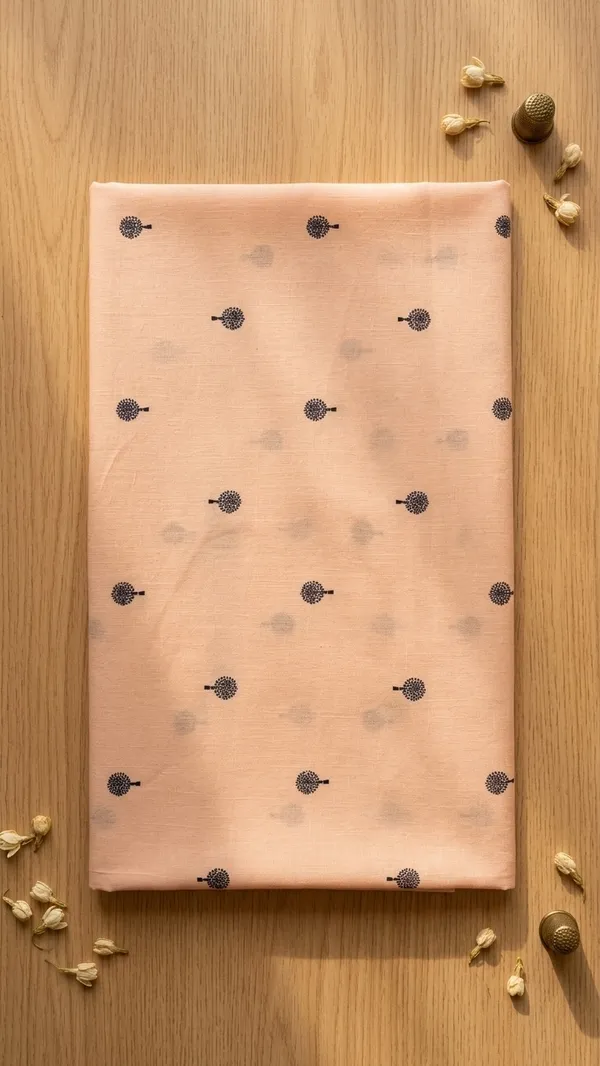 Tree_Light_Peach-Premium_Cotton_Linen_Digital_Print_Fabric