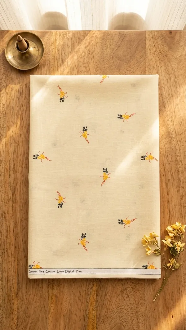 Small_Bouquet_Orange-Premium_Cotton_Linen_Digital_Print_Fabric