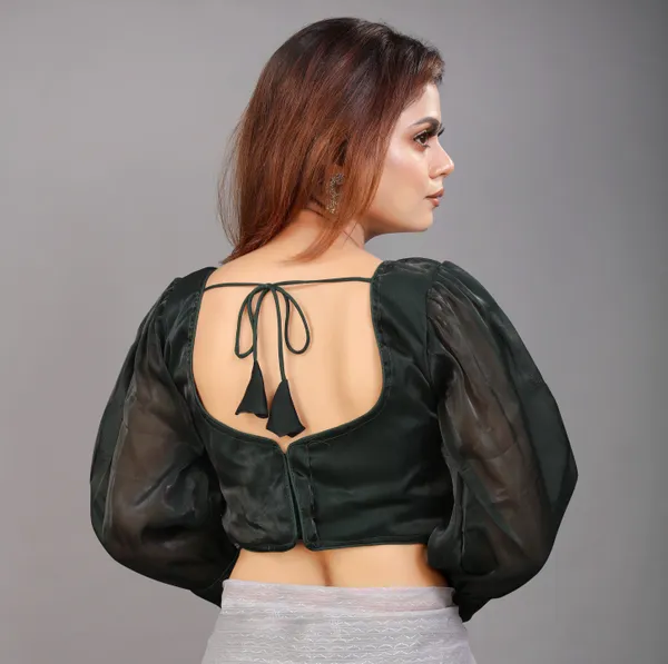 Green_Cotton_Silk_Back_Hook_Self_Design_Padded_Blouse_For_Women