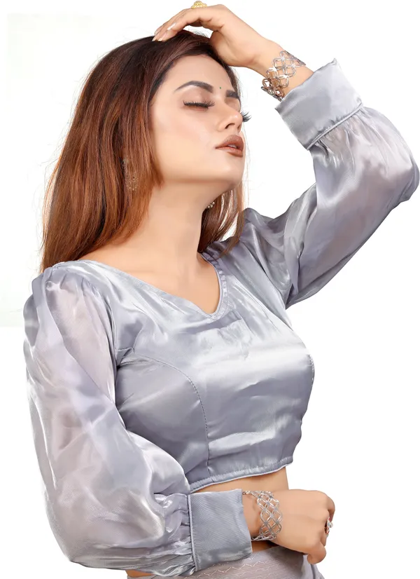 Grey_Cotton_Silk_Back_Hook_Solid_Padded_Blouse_For_Women