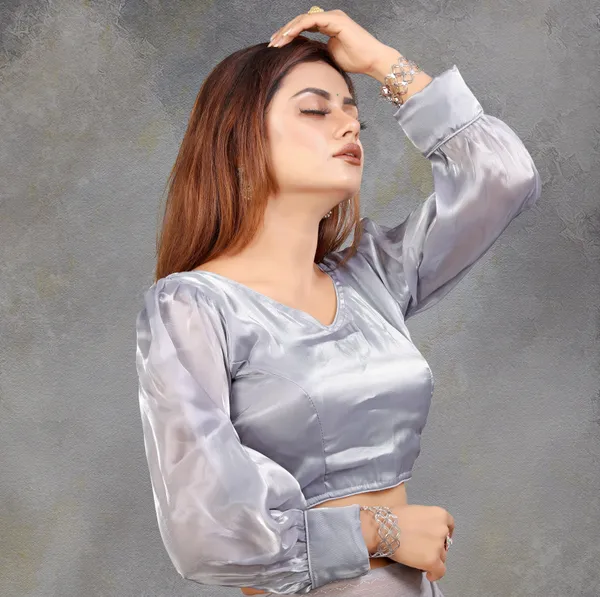 Grey_Cotton_Silk_Back_Hook_Self_Design_Padded_Blouse_For_Women