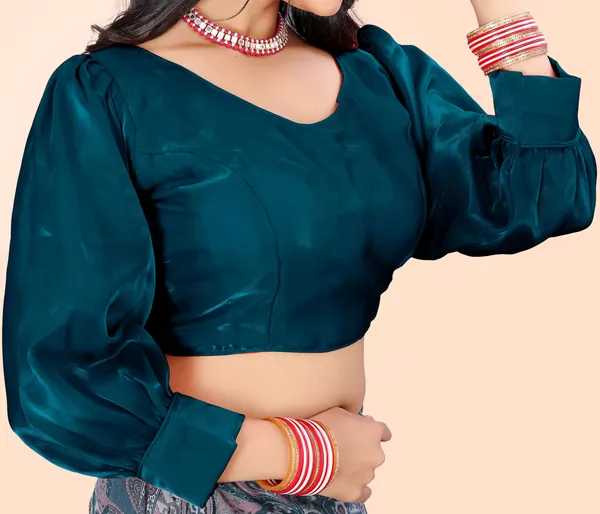 Morpich_Cotton_Silk_Back_Hook_Self_Design_Padded_Blouse_For_Women
