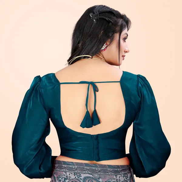 Morpich_Cotton_Silk_Back_Hook_Self_Design_Padded_Blouse_For_Women