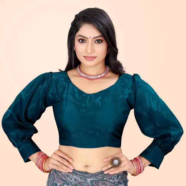 Morpich_Cotton_Silk_Back_Hook_Self_Design_Padded_Blouse_For_Women