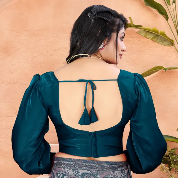 Morpich_Cotton_Silk_Back_Hook_Self_Design_Padded_Blouse_For_Women