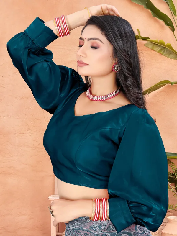 Morpich_Cotton_Silk_Back_Hook_Solid_Padded_Blouse_For_Women