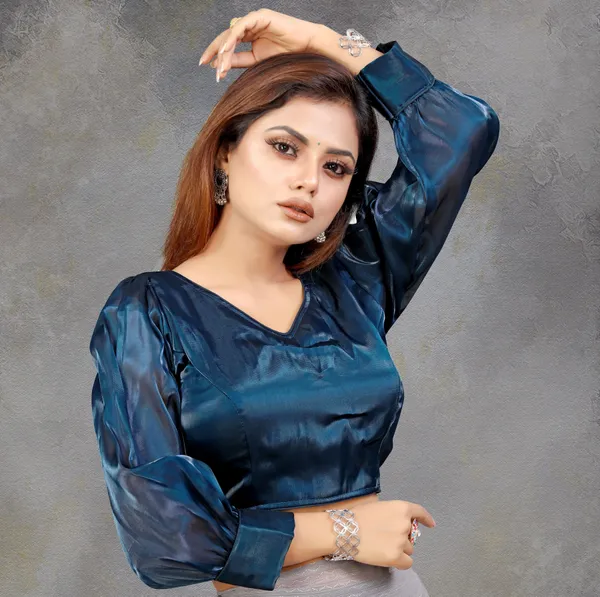 Morpich_Cotton_Silk_Back_Hook_Self_Design_Padded_Blouse_For_Women