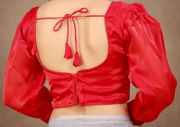 Red_Cotton_Silk_Back_Hook_Solid_Padded_Blouse_For_Women
