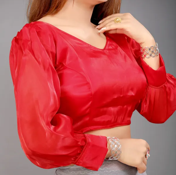 Red_Cotton_Silk_Back_Hook_Self_Design_Padded_Blouse_For_Women