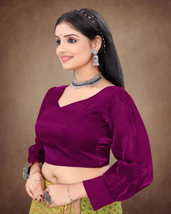 Purple_Cotton_Silk_Back_Hook_Solid_Padded_Blouse_For_Women