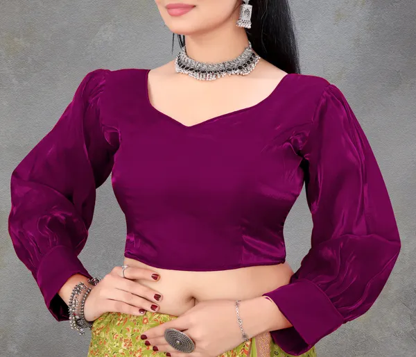 Purple_Cotton_Silk_Back_Hook_Solid_Padded_Blouse_For_Women