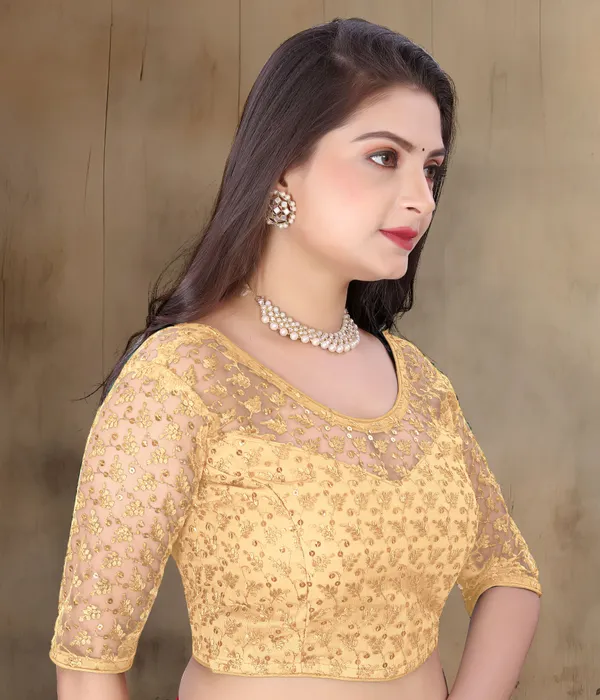 Beige_Net_Embriodered_Sweetheart_Neck_Padded_Blouse_For_Women