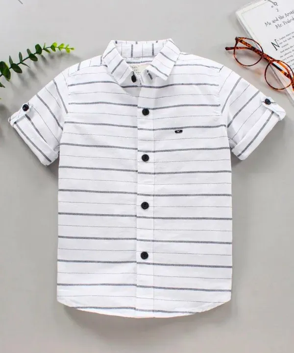 Boys_White_Striped_Casual_Half_Sleeve_Shirt