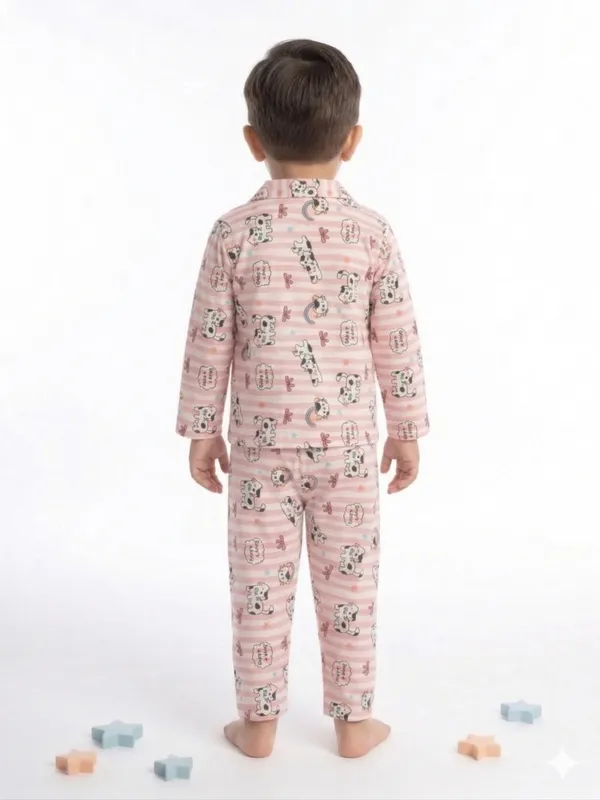 Cute_Puppy_Print_Kids_Night_Suit_Set_–_Pink_Striped_Cotton_Sleepwear