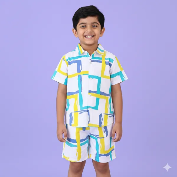 Kids_Geometric_Block_Print_Shirt_&_Shorts_Co-ord_Set_(Blue–Yellow)