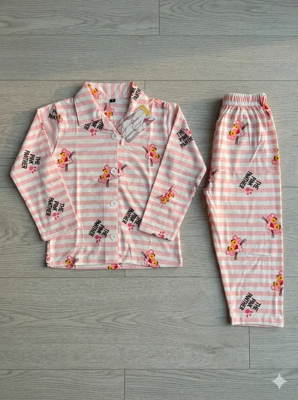 Girls_Pink_Panther_Print_Cotton_Night_Suit_Set