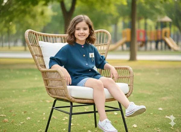 Girls_Stylish_Teal_Button-Up_Top_With_Puff_Sleeves