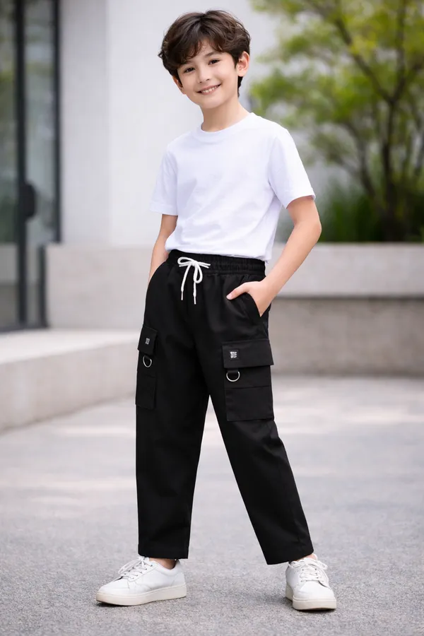 Kids_Black_Cargo_Pants_with_Drawstring_Waist