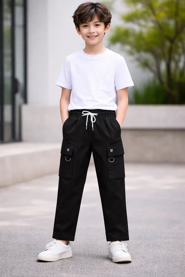 Kids_Black_Cargo_Pants_with_Drawstring_Waist