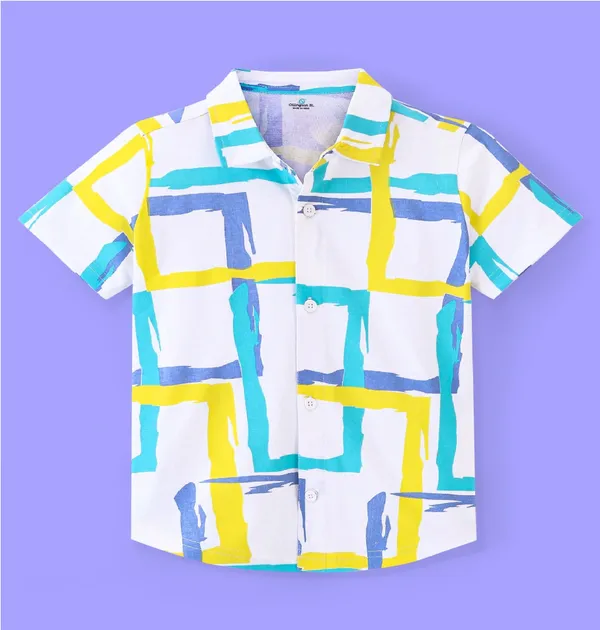 Kids_Geometric_Block_Print_Shirt_&_Shorts_Co-ord_Set_(Blue–Yellow)