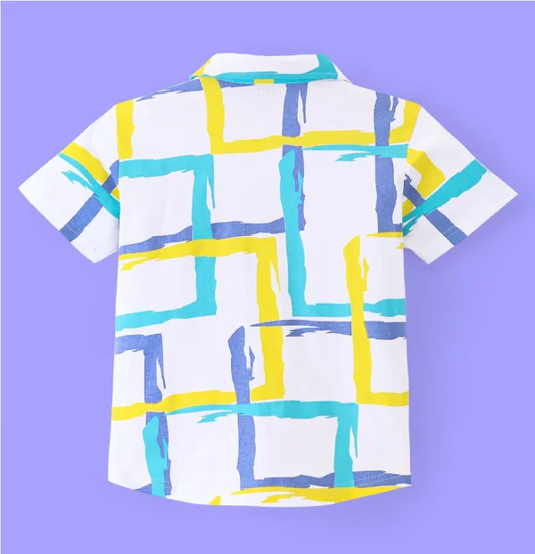 Kids_Geometric_Block_Print_Shirt_&_Shorts_Co-ord_Set_(Blue–Yellow)