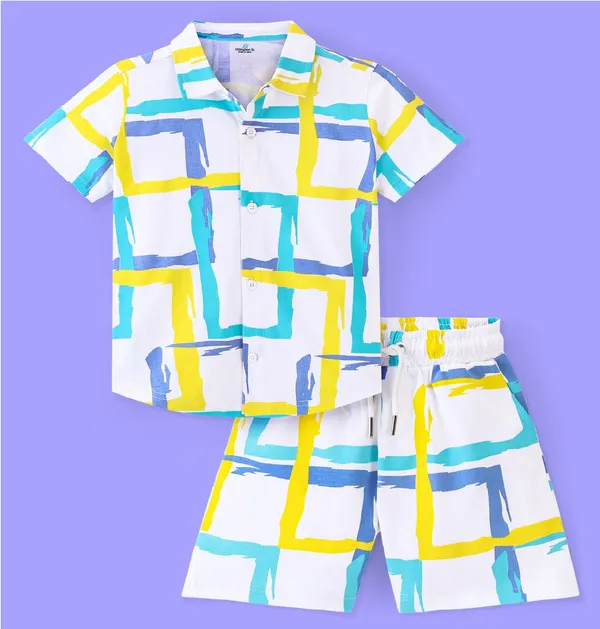 Kids_Geometric_Block_Print_Shirt_&_Shorts_Co-ord_Set_(Blue–Yellow)
