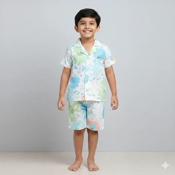 Kids_Pastel_Splash_Print_Shirt_&_Shorts_Co-ord_Set_(Sky_Green)