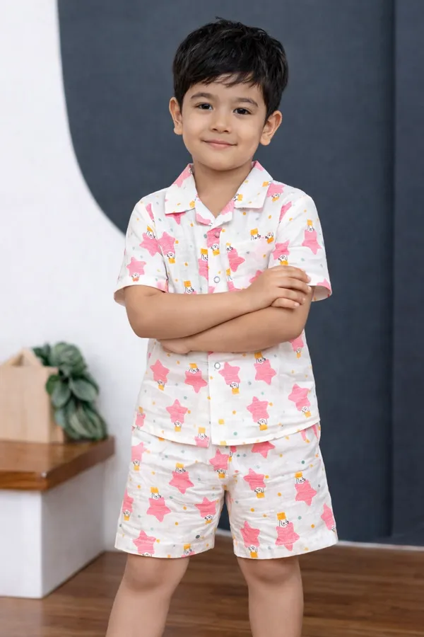 Kids_Pure_Cotton_Printed_Little_Star__Cord_Set_(Shirt_&_Shorts)