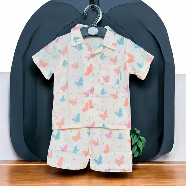 Kids_Pure_Muslin_Cotton_Butterfly_Print_Shirt_&_Shorts_Set