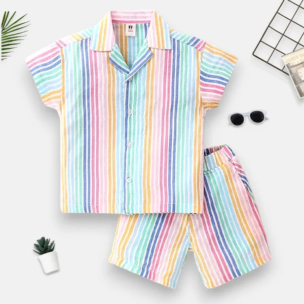 Kids_Rainbow_Stripe_Shirt_&_Shorts_Co-ord_Set