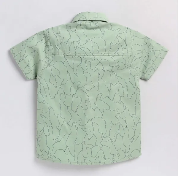 Mint_Maze_Shirt_&_Navy_Shorts_Co-ord_Set_with_Bow_Tie