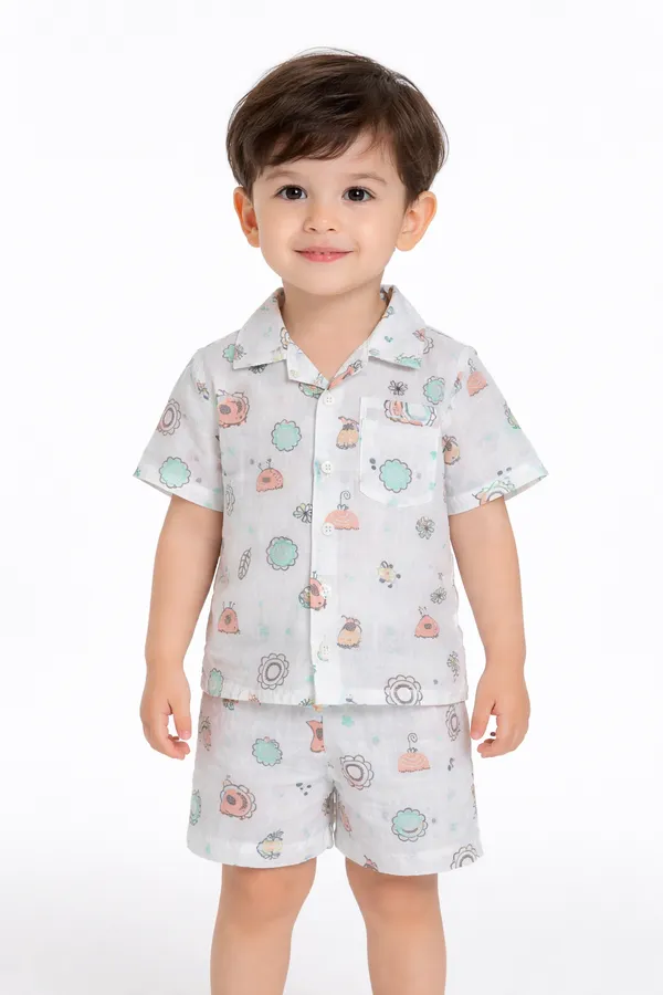 Pure_Muslin_Kids_Co-ord_Set_Combo_Pack_of_2_|_Cute_Printed_Shirt_&_Shorts_Set_|_Soft_Lightweight_Summer_Wear