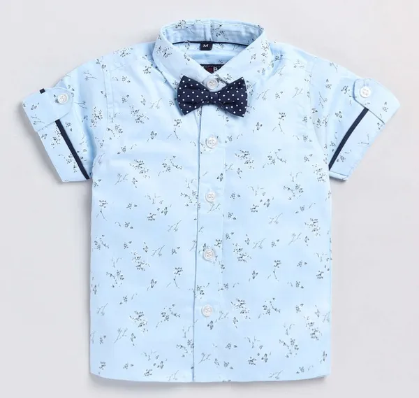 Sky_Bloom_Shirt_&_Navy_Shorts_Co-ord_Set_with_Bow_Tie