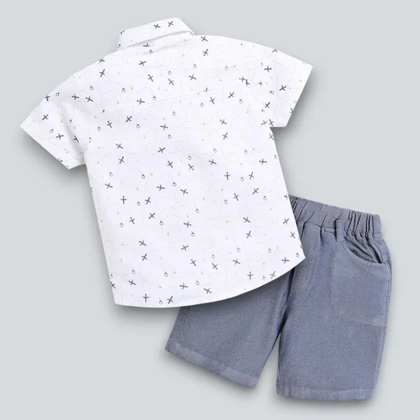 Sky_Trails_Boys_Shirt_&_Shorts_Co-ord_Set_with_Bow_Tie