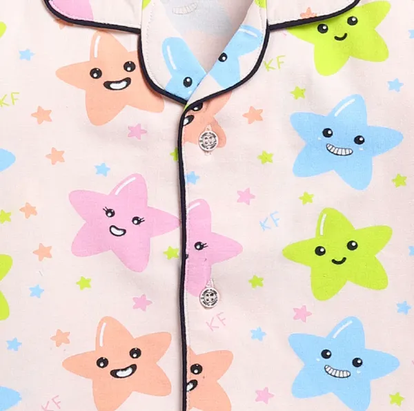 Smiley_Star_Print_Kids_Night_Suit_–_Peach