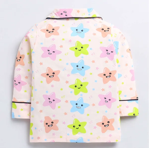 Smiley_Star_Print_Kids_Night_Suit_–_Peach