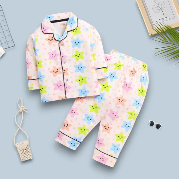 Smiley_Star_Print_Kids_Night_Suit_–_Peach