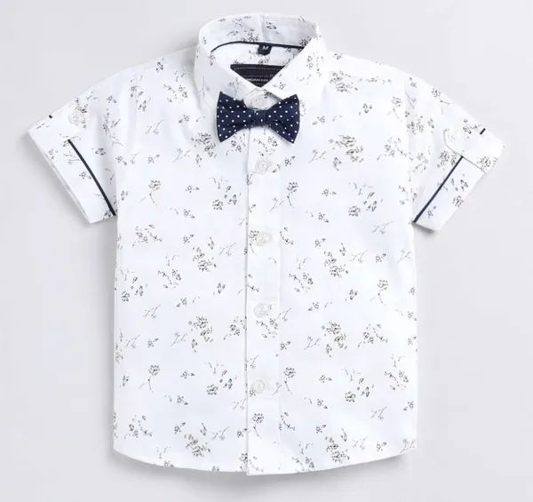 Snow_Bloom_Shirt_&_Navy_Shorts_Co-ord_Set_with_Bow_Tie