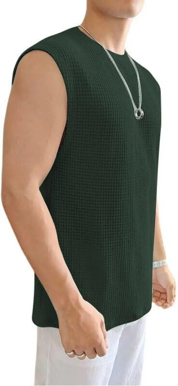 Green_And_Black_Cotton_Blend_Self_Design_Round_Neck_T-Shirt_For_Men_(Pack_Of_2)