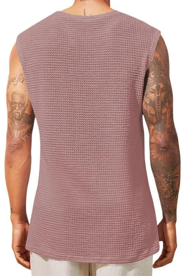 Pink_And_White_Cotton_Blend_Self_Design_Round_Neck_T-Shirt_For_Men_(Pack_Of_2)