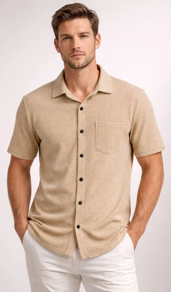 Beige_Cotton_Blend_Self_Design_Solid_Shirt_For_Men