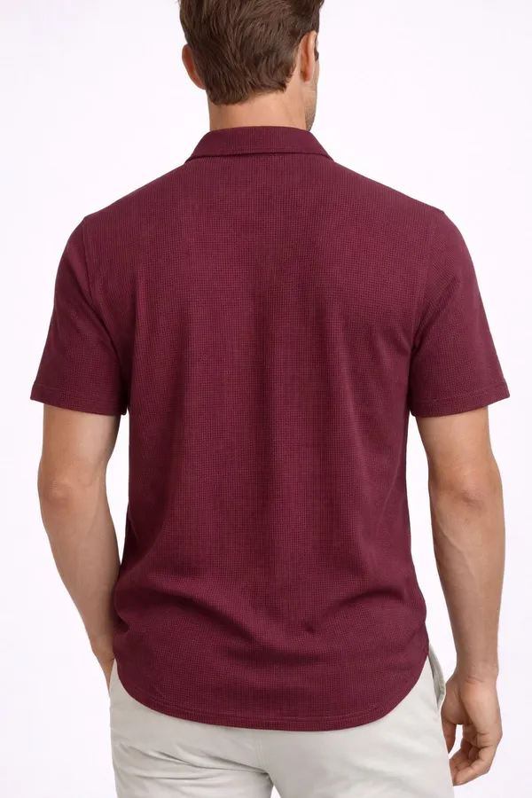 Maroon_Cotton_Blend_Self_Design_Solid_Shirt_For_Men
