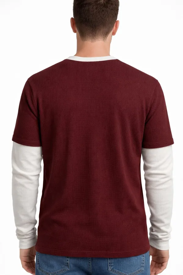 Maroon_Cotton_Blend_Solid_Crew_Neck_T-Shirt_For_Men