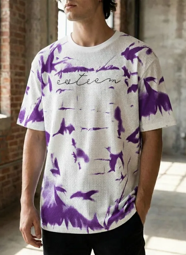 Purple_Cotton_Blend_Tie_&_Dye_Round_Neck_T-Shirt_For_Men