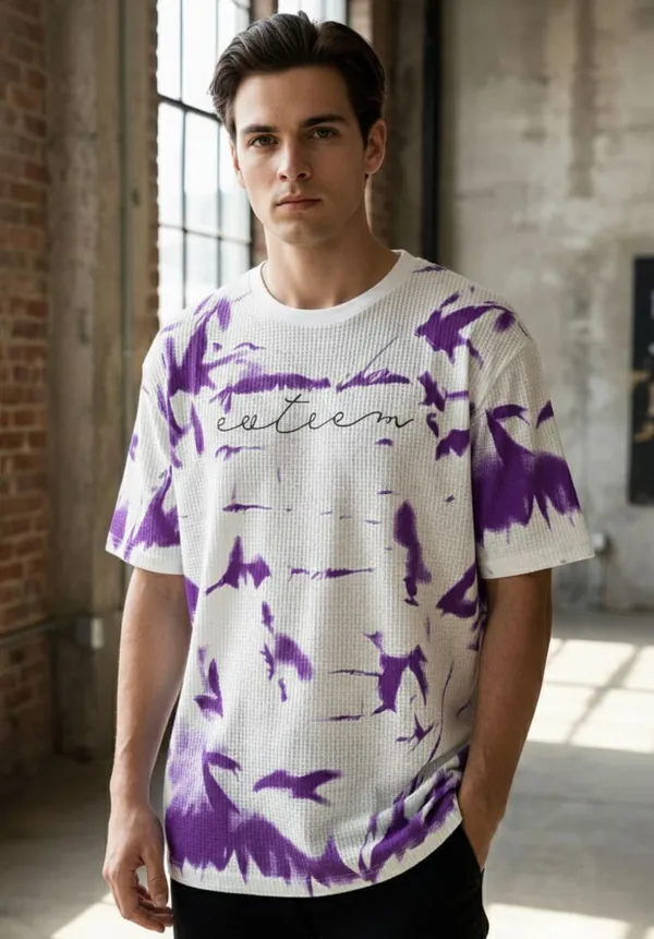 Purple_Cotton_Blend_Tie_&_Dye_Round_Neck_T-Shirt_For_Men